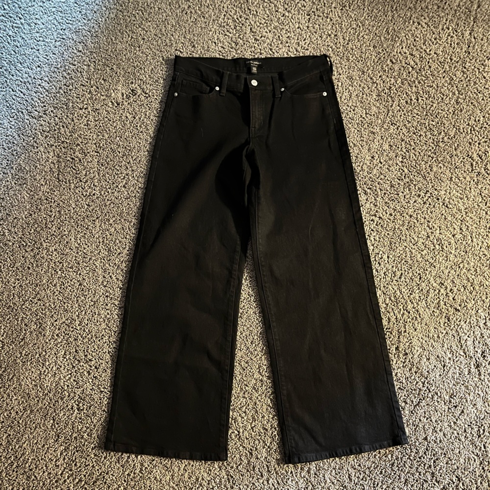 Banana Republic High-Rise Wide Leg Black Jeans